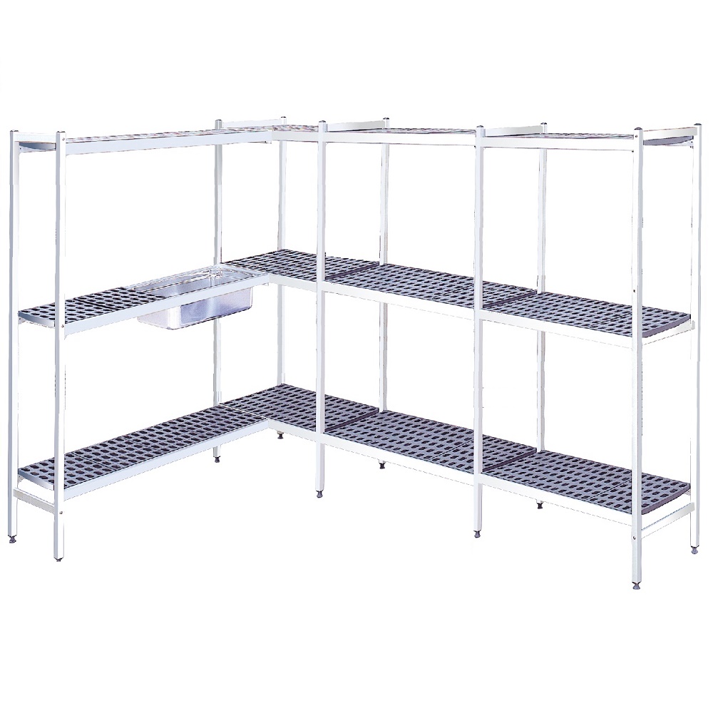Duraluminium shelves 3 levels - 4916x470x1700 mm - 49164300 Eurast