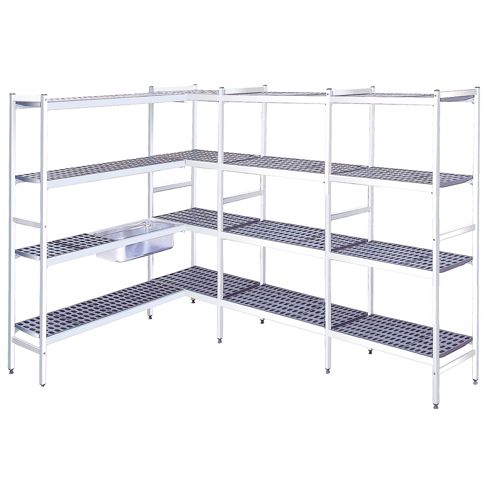 Duraluminium shelves 4 levels - 5244x470x1700 mm - 52444400 Eurast